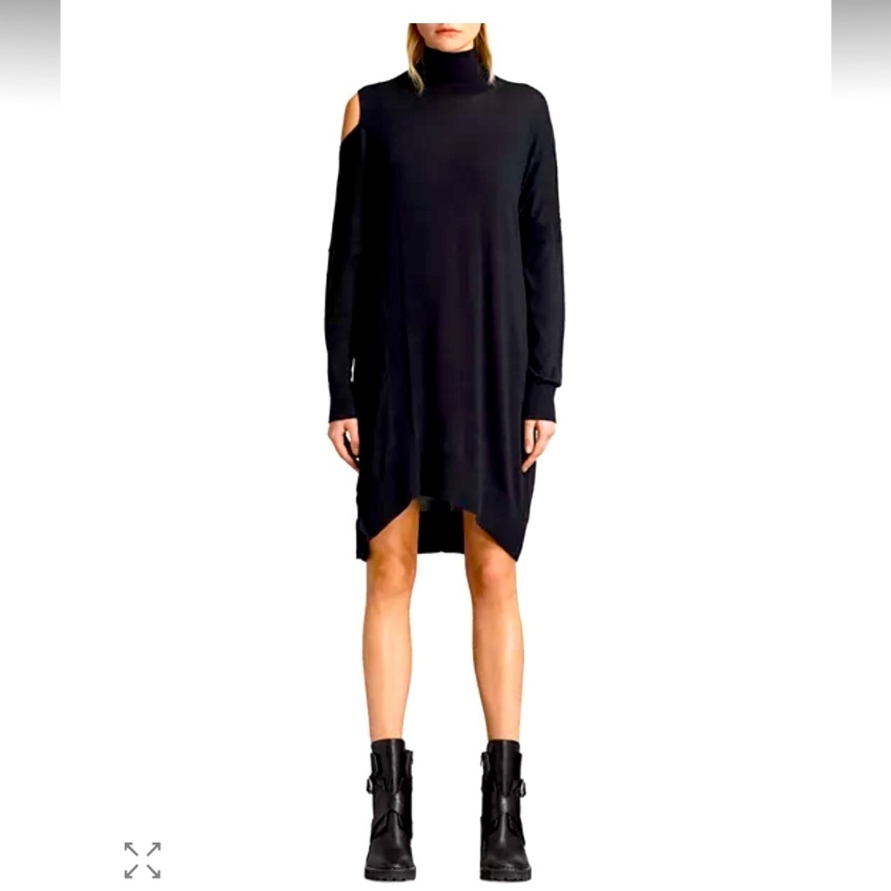 ALLSAINTS
Cecily Turtleneck Dress L $250 fall knit designer black casual top